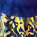 Free People  sexy babydoll boho navy & yellow mesh velvet burnout dress XS Photo 3