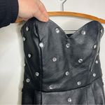 Topshop faux leather dress black with gemstones size 8 Photo 3