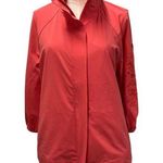 New Chico's Zenergy Sport Novelty Embroidered Jacket Womens Large 2 Coral Preppy Pink Photo 0