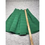 H&M Skirt Womens Small Green Textured Pleated Flare Stretch High Waist Modern Photo 4