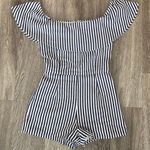 Sugar and L!ps Womens (Sugar Lips) Blue/White Stripe Romper - XS Photo 0