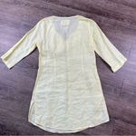 Anthropologie Malvin Shirt Women 10 Yellow 100% Linen Tunic 3/4 Sleeve Beachy Photo 7