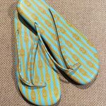 DOUGLAS PAQUETTE Teal & Yellow Sailor's Knot Flip Flops Photo 0
