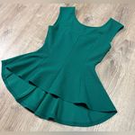 Estam Green Peplum Sleeveless Top | Flared Waist Tank | Chic Casual Blouse | L Size L Photo 1