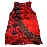 CAbi  Crewneck Sleeveless Geometric Print Silk Blend Tunic Size M Style # 154 Photo 0