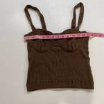 Danielle Bernstein Knit Bustier Tank Top Brown Ribbed Sweater Crop – Size L Size L Photo 3