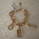 Lilly Pulitzer  GWP gold rhinestone Palm Beach, Shell, pineapple charm bracelet Photo 1