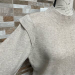 Joie Nwt  - neutral colored sweater with shoulder pads wool & cashmere blend Sz L Photo 3