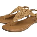 Sonoma ᪥ Laser Cut Vegan Leather Gladiator Thong Flat Sandals ᪥ Butter Yellow 6M Photo 6