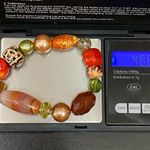 Handmade Carnelian Agate Gemstone Leaf Pendant Fall Theme Beaded Jewelry Set Photo 7