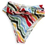 Aerie Womens Pink Striped High-Waisted Bikini Swimsuit Set Photo 6