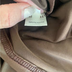 Brown Satin Mock Neck Long Sleeve Top Women’s XL Minimalist Fall Outfit Photo 5