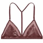 PINK - Victoria's Secret  Mesh & Shine Triangle Bralette in Dark Ruby 🆕 Size large Photo 9