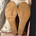 Brighton Daria Caramel Brown Leather Cutout Wedge Sandals Photo 7