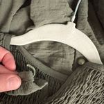 Olive Green Short Sleeve Smock Midi Dress Size M Photo 2