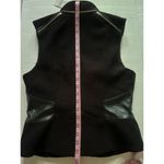 Bebe New Izzy Zip up Vest Black with Gold Detail sz 2 Photo 6