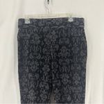 Floral Corduroy Pull On Skinny Pants Womens Medium Grey Goth Gray Photo 1