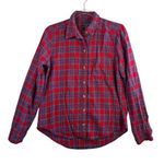 Abercrombie & Fitch  Flannel Shirt Plaid Long Sleeve Button Up Red Blue M Western Photo 0