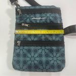 Eddie Bauer   Blue Green Floral  3Zip Travel Bag Light Crossbody Organizer Casual Photo 9