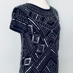 Parker Black Sequin Beaded Mini cocktail Party Dress Photo 2