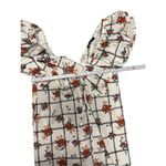 ZARA NWT Floral Windowpane Floral White Ruffle Sleeve Midi Dress Chic Sz S Photo 6