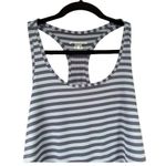 Brooks Women Large Bring It Racerback Storm Stripe Blue gray Workout Tank Top Photo 1