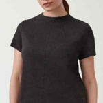 Spanx  The Perfect Funnel Shirt Womens Medium Gray Short Sleeve Top Back Zip Pont Photo 0