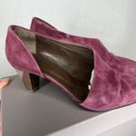 COCLICO Women's Burgundy Suede D'Orsay Pointed Toe Block Heel Shoes Size 36 Purple Photo 1