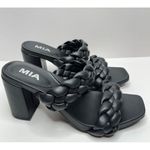 MIA Braided Heeled Sandals Square Toe Block Heel Black Size 6.5 Photo 1