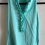 Lilly Pulitzer  UPF‎ 50+ Luxletic Lakelyn Ruffle Aqua Polo small athleisure yoga Photo 0