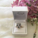 Fine Quality Cocktail Blue/Clear Cluster Ring Size 6 Photo 7