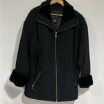 Womans Metropolitan Ny Size 10 Black Zip Up Wool Lined Pea Coat Photo 0