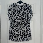 Chic Black and White Leopard Print Top Size XL Photo 3