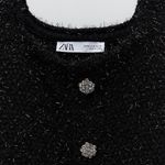 ZARA NWT  Blogger Black Jewel Button Knit Dress TRF Photo 6