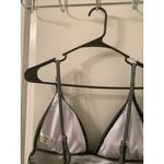 Shade & Shore Women's Pinstriped Swim Top Back Tie Black White Size XL 16-18 Photo 12