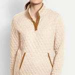 JODIFL  Cream & Tan Neutral Quilted Long Sleeve Pullover Women’s Size Medium Photo 0