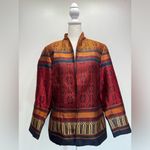 Coldwater Creek NEW Navajo Stripe Embroidered Jacket Open Front Long Sleeves 10P Photo 1