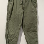 Sonoma  Paperbag Pants Womens Medium Petite Green Elastic Waist Drawstring Cotton Photo 0