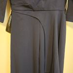 Kay Unger Women's Pleated Crepe Walk Thru Jumpsuit Navy sz 8 NWT Blue Photo 5