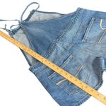 American Eagle Denim Overalls Romper Shorts Blue Size M Shortall Distressed Photo 9