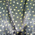 aeon Beautiful Black and Gold Metallic Blouse with Front Belt Photo 4