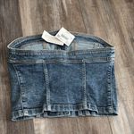 American Eagle  denim crop strapless corset tube top bustier size small NEW Photo 2