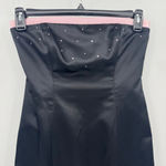 Vintage Formal Strapless Sheath Dress Black Pink Trim Rhinestones Corset Back Size undefined Photo 3