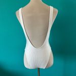 Aerie NWT  Shine Rib Birthday Scoop Cheekiest One Piece Swimsuit White Size XS Photo 4