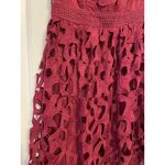 Chi Chi London Burgundy Lace Floral Midi Dress Off Shoulder Design Womens Size S Photo 7
