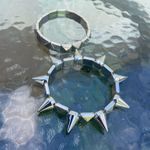 2 pcs Gothic Y2K Rivet Spike Bead Spike Punk Bracelet Style Silver Plated Photo 8