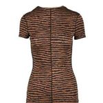 Proenza Schouler  Revolve TSHIRT Tie Dye Brown Black Animal Print Size Large NWT Photo 2