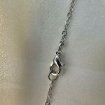 Silver tone feather tigers eye pendant necklace Photo 6