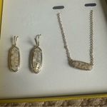 Kendra Scott  Eva Pendant Necklace and Drop Earrings Gift Set White Mosaic Photo 3