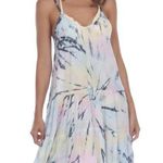 Raviya Swim Cover Up Dress Mini Crochet Trim Sleeveless Tie Dye Colorful S Pink Photo 0